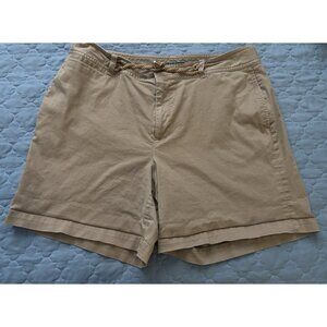 Lauren Ralph Lauren Khaki Shorts Womens Size 14 Nautical Rope Pockets Modest